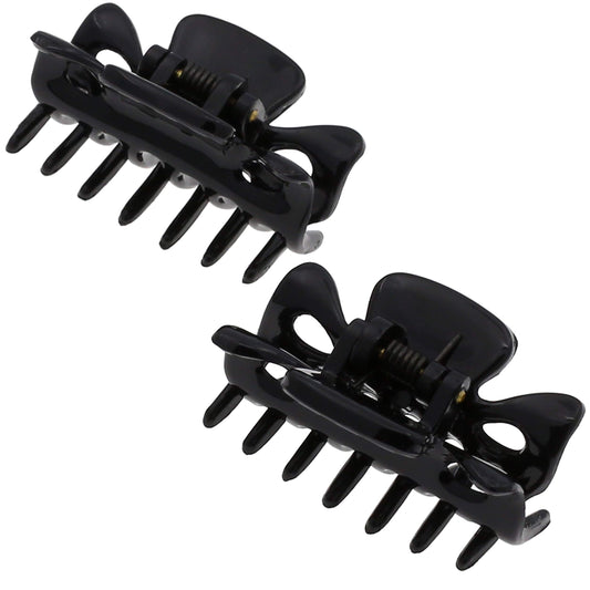 Camila Paris front view of two black mini clips showing compact design and reliable hold