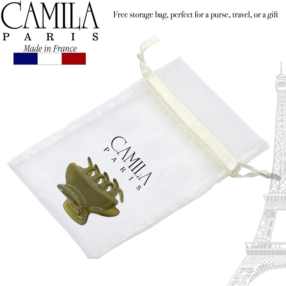 Camila Paris green clip color swatch displaying polished acetate and style versatility