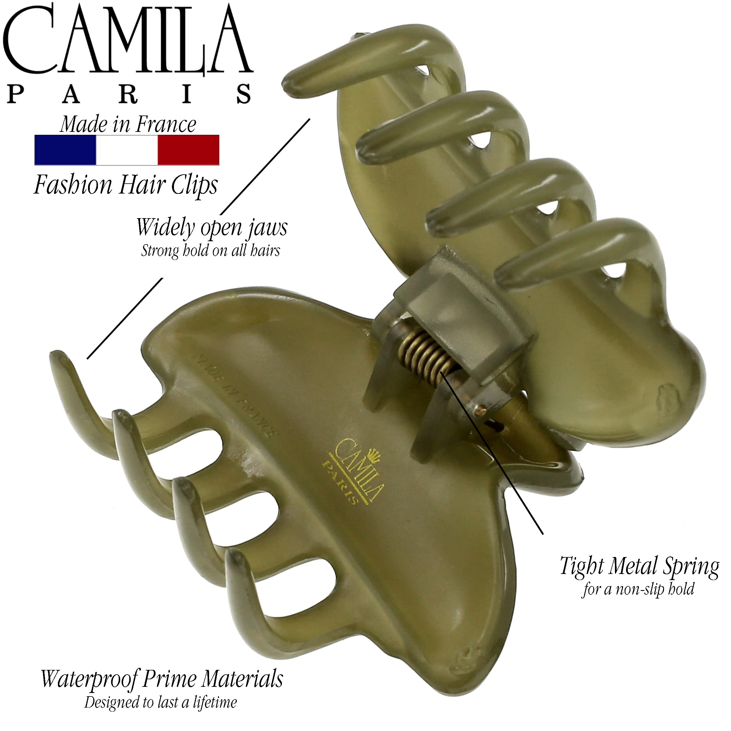 Camila Paris clip in hair side view demonstrating secure no-slip hold in use