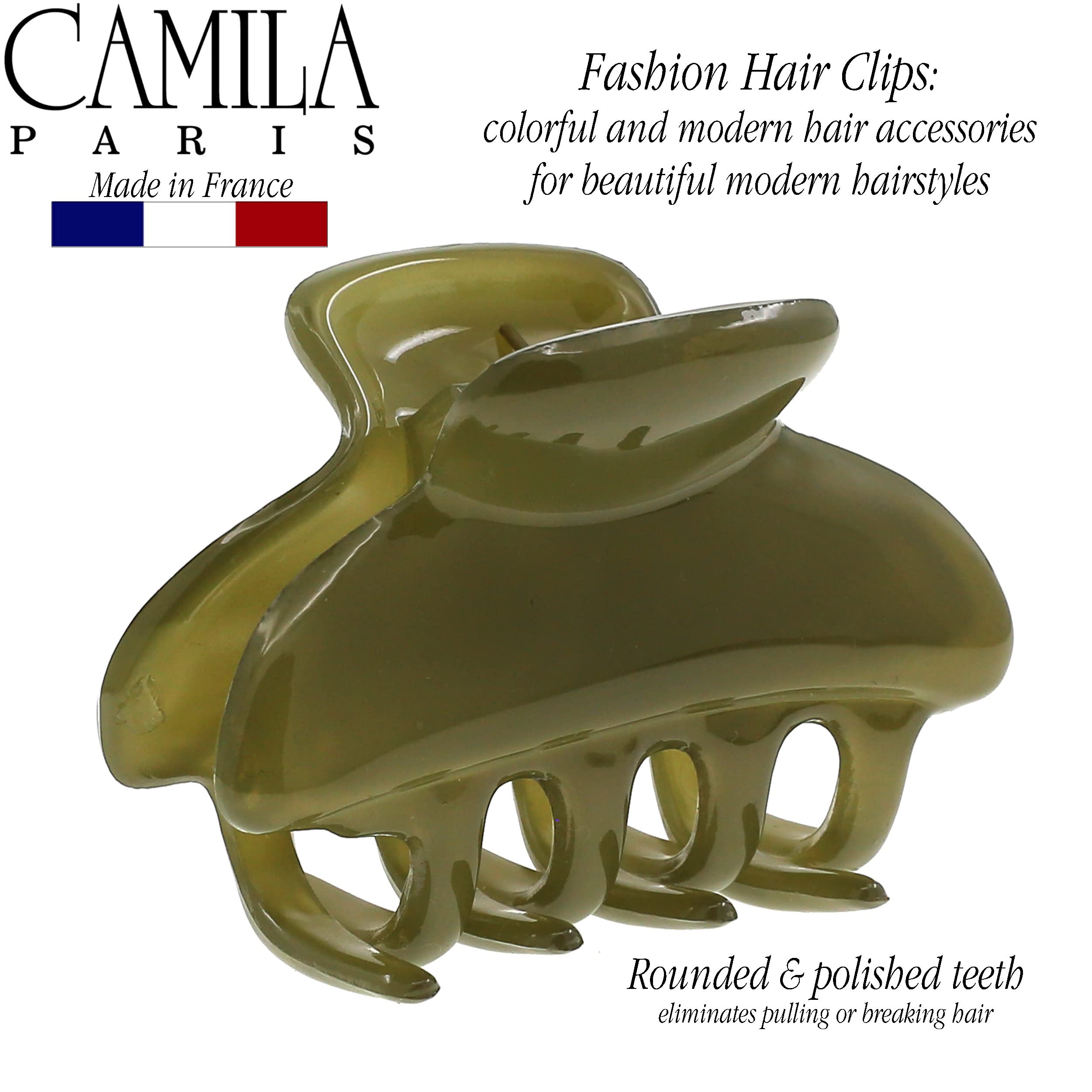 Camila Paris clip held in hand to show scale and easy, lightweight wear