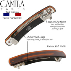 Camila Paris cellulose acetate pattern close-up showing durable polished tortoise shell