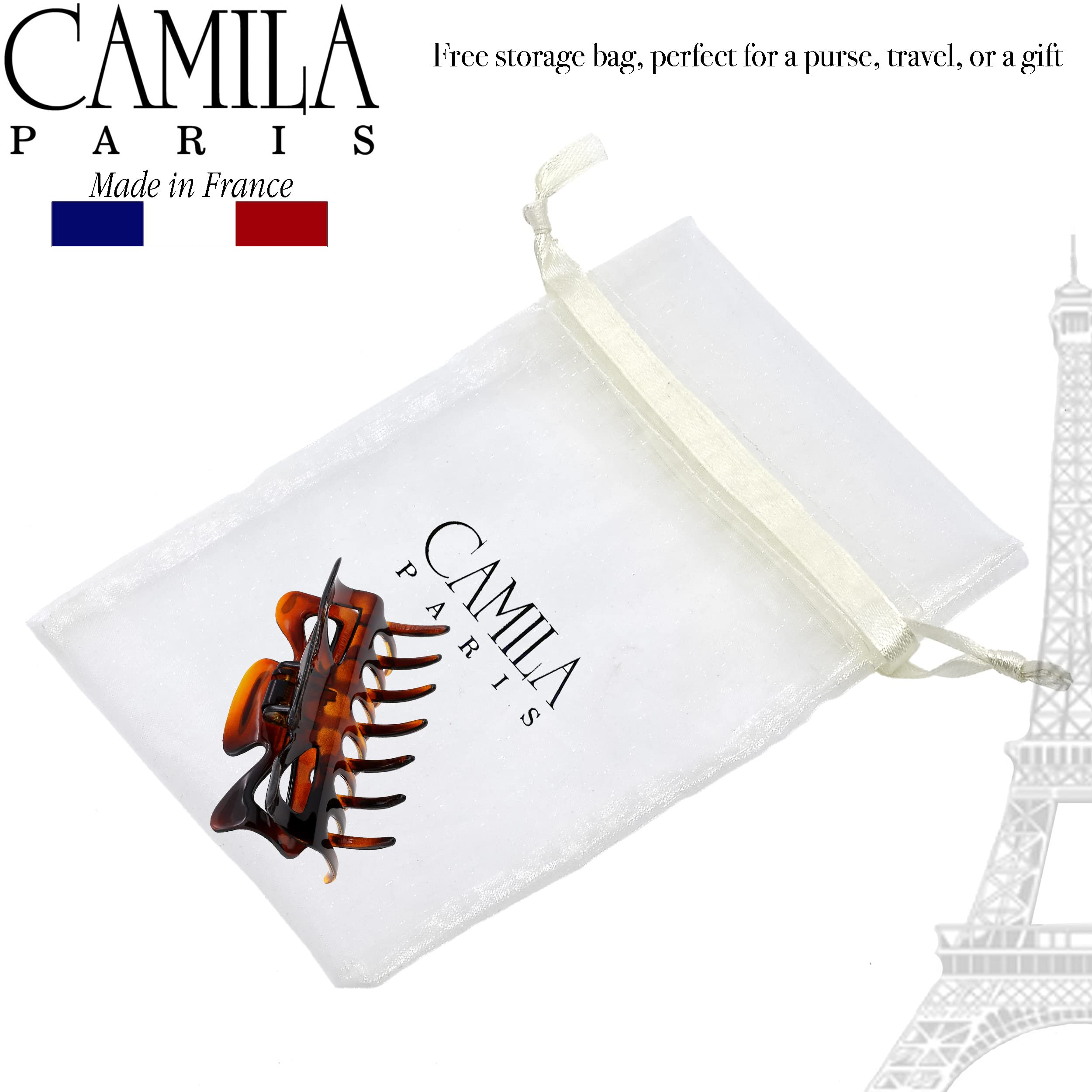 Camila Paris installed in a bun demonstrating secure all-day hold for thick hair