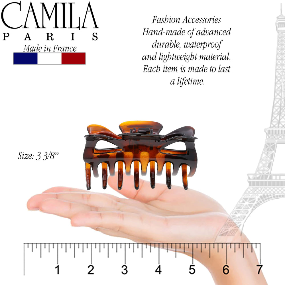 Camila Paris open jaw detail displaying smooth teeth to prevent hair snagging