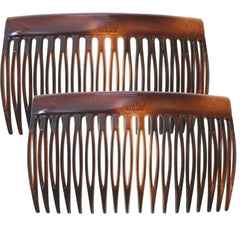 Camila Paris front view of comb pair showing polished finish and elegant tortoise pattern for refined hold