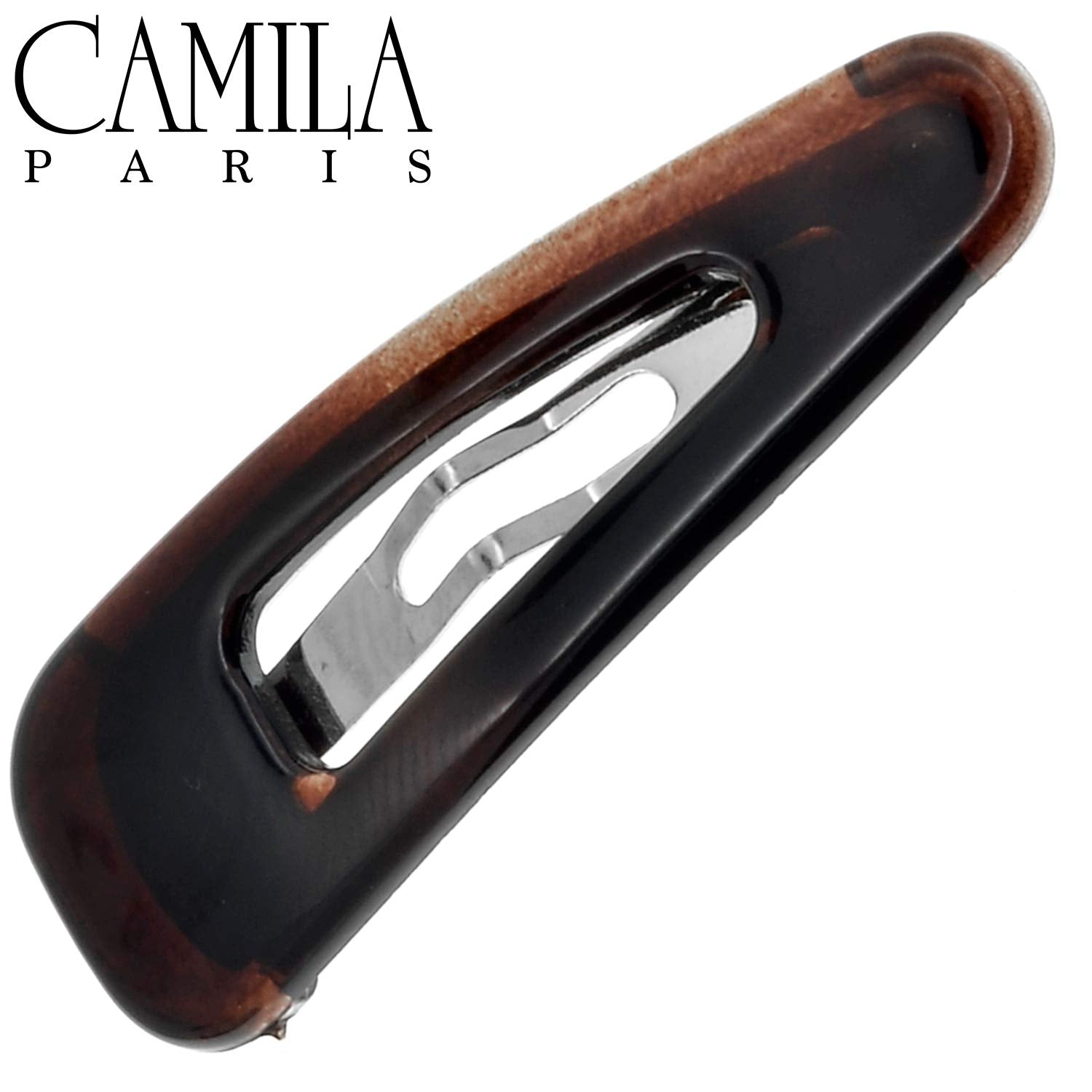 Camila Paris clip holding thick hair section showing strong no-slip grip
