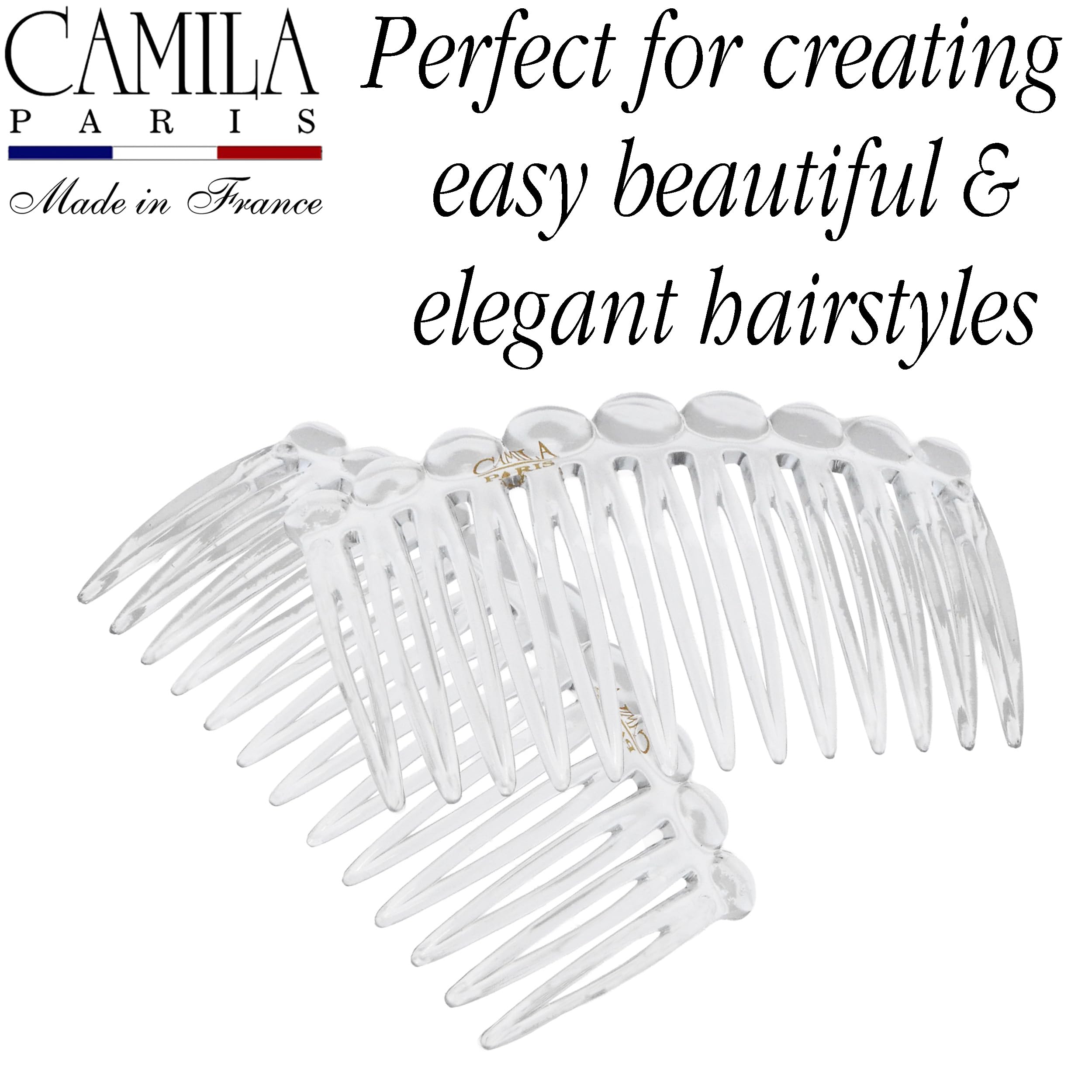 Camila Paris comb in hand demonstrating 2.75-inch scale and portability benefit