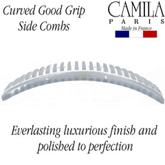 Camila Paris comb in hand demonstrating 4-inch size and scale
