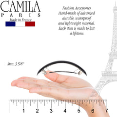Camila Paris metal clasp detail showing automatic closure for strong reliable grip