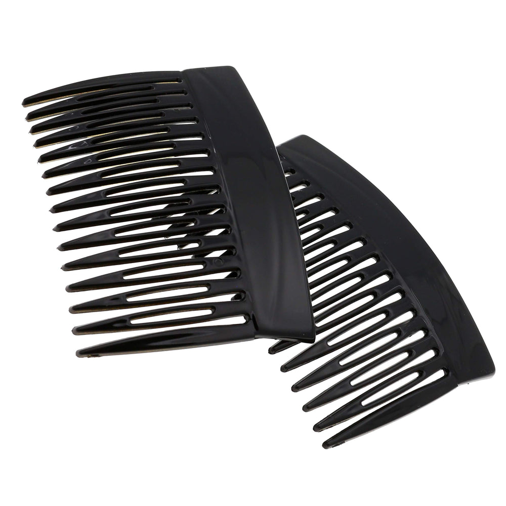 Camila Paris front view of black MP877/2 comb showing compact elegant design and benefit