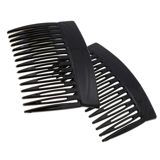 Camila Paris front view of black MP877/2 comb showing compact elegant design and benefit
