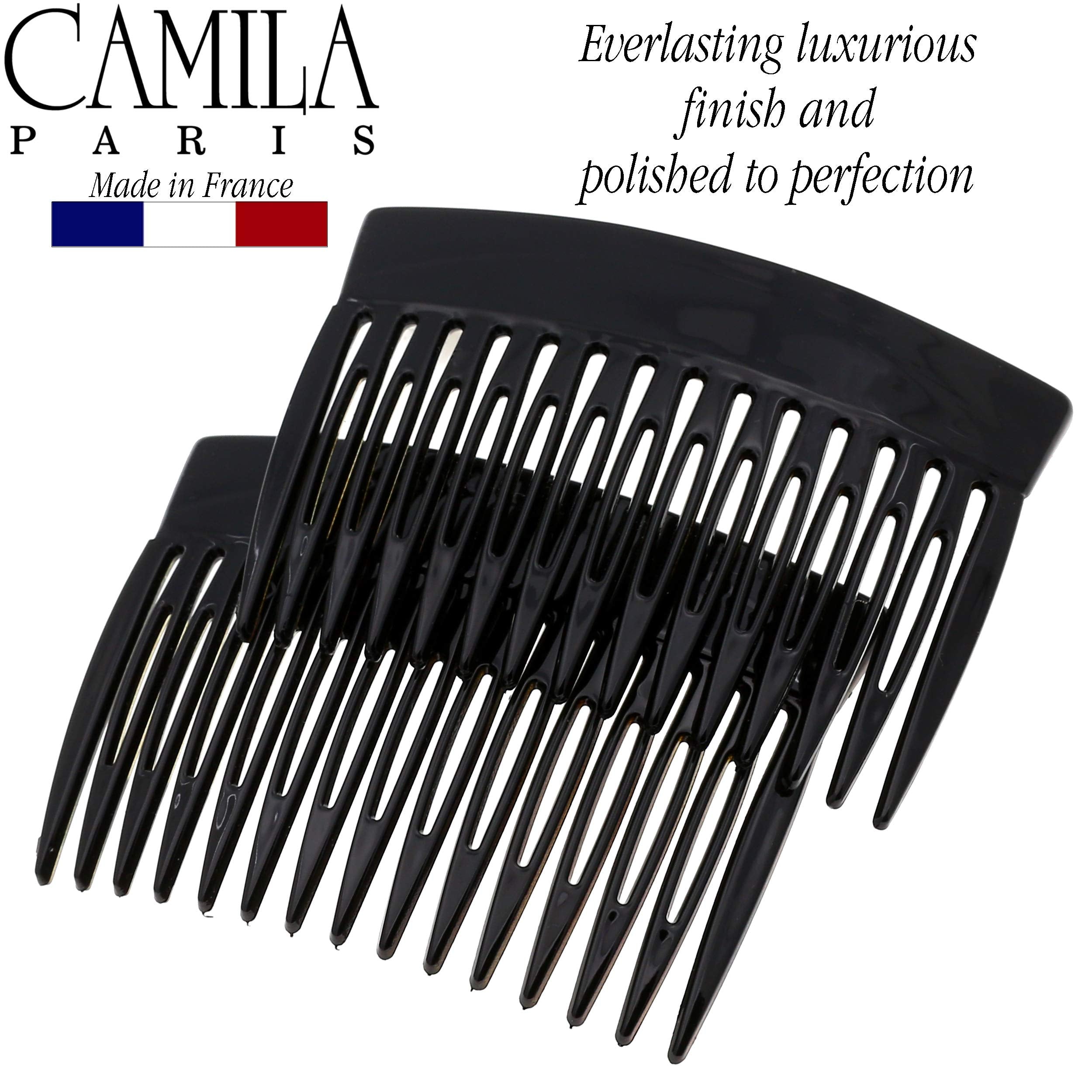 Camila Paris comb in hair side twist demonstrating secure hold for up-do styling