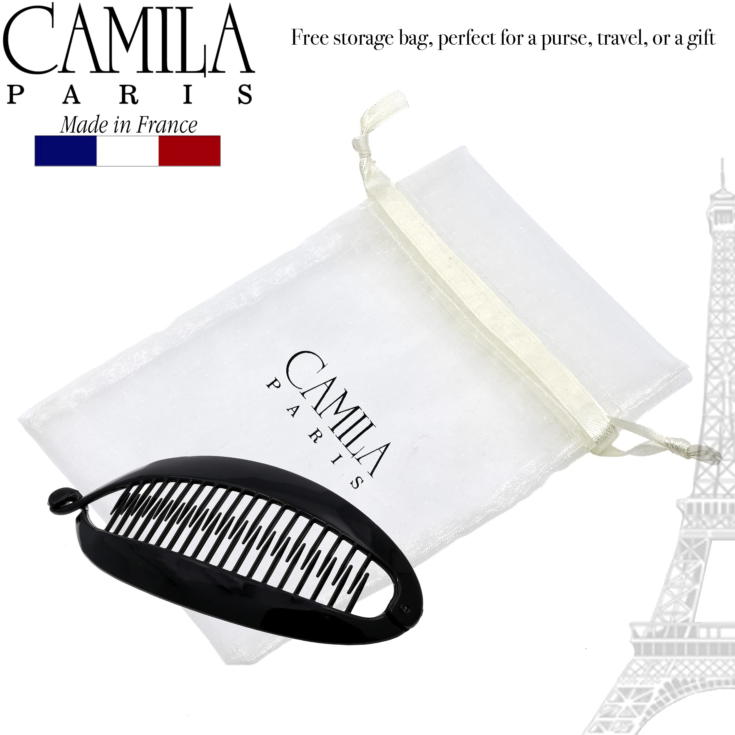 Camila Paris NV135 half-up hairstyle on model showing polished finish