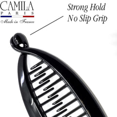 Camila Paris worn in a high ponytail demonstrating strong all-day hold