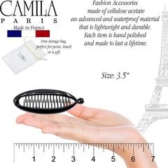 Camila Paris NV138 side profile showing curved fishtail shape for secure fit