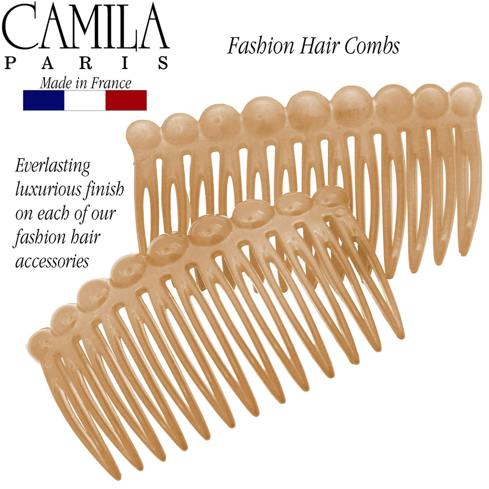 Camila Paris two combs laid flat, coordinated pair for matching styles