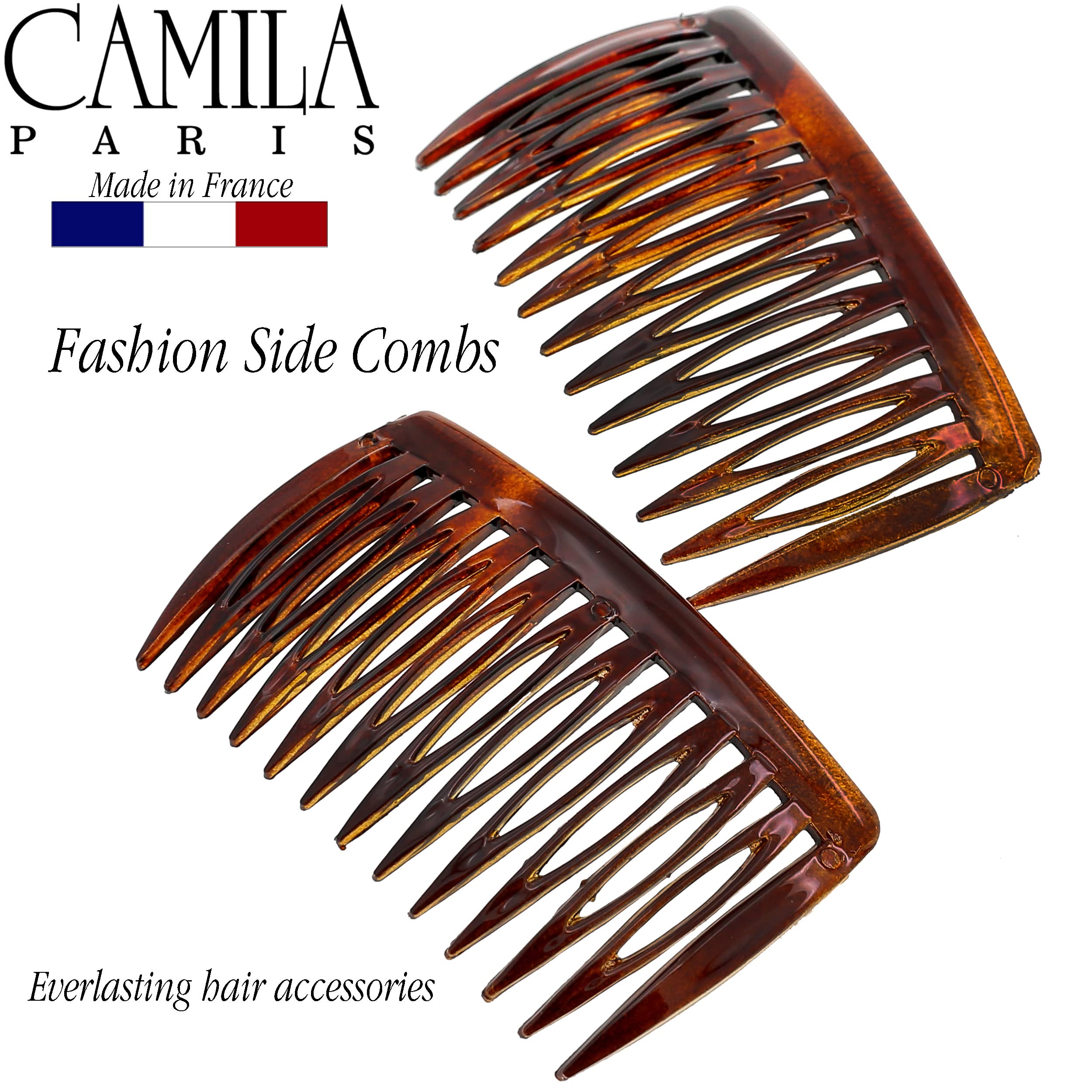 Camila Paris side profile of curved comb demonstrating head-conforming shape