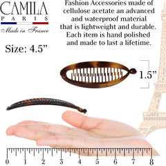 Camila Paris side profile showing curved fishtail shape for stable hold benefit