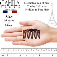 Camila Paris side profile of curved shape for comfortable head-fit benefit