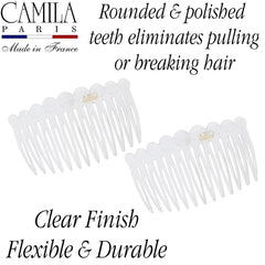Camila Paris comb used in a French twist showing reliable hold for up-dos