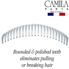 Camila Paris combs beside curly and straight hair to show versatility