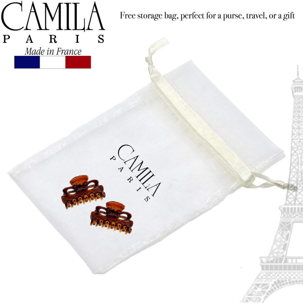 Camila Paris used to secure a small bun demonstrating firm clamp and styling ease