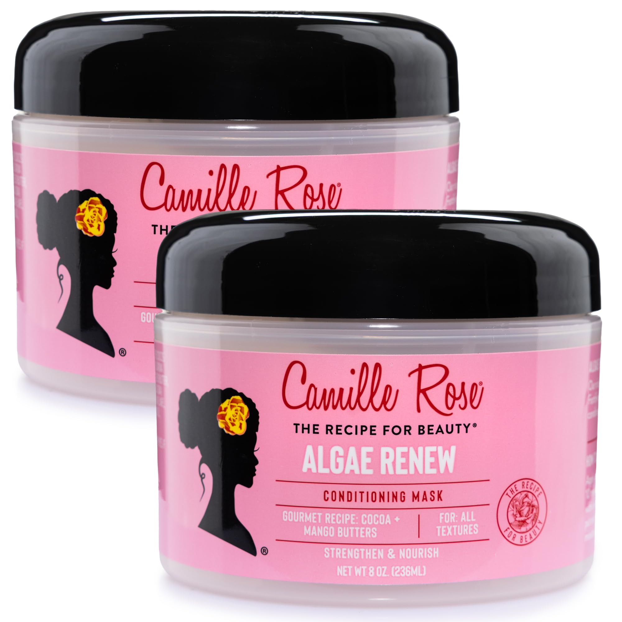 Camille Rose front packaging showing two jars for reliable deep conditioning