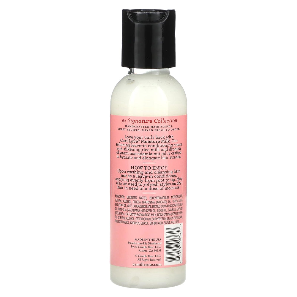 Camille Rose texture close-up of moisture milk on hand, shows silky slip for detangling