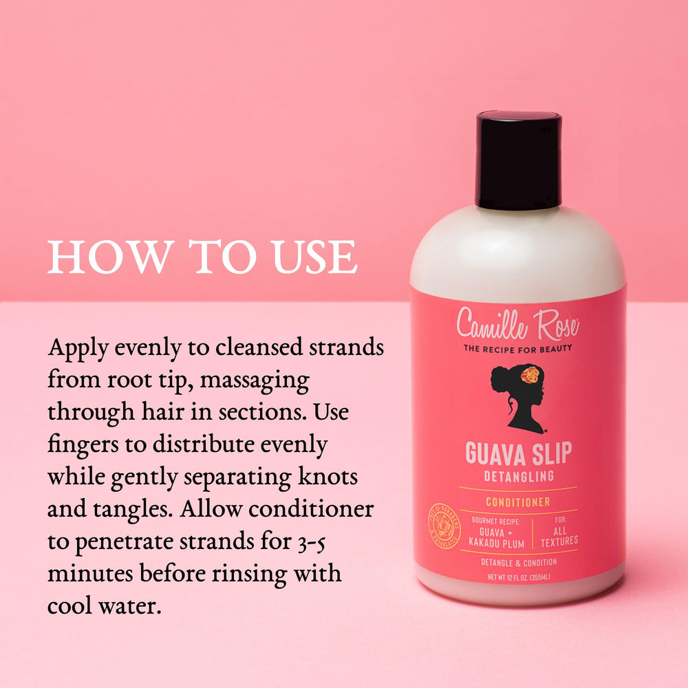 Camille Rose on curly hair after rinse showing softer, manageable results