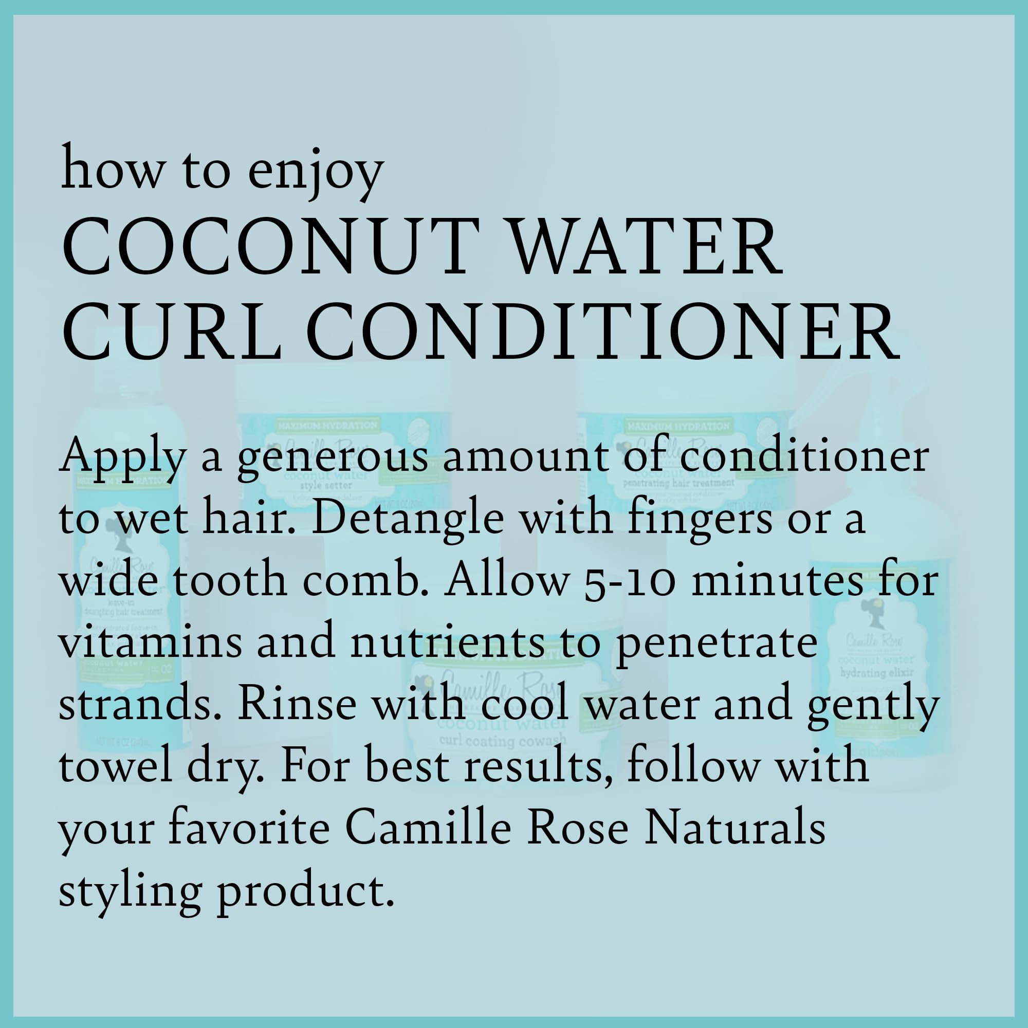 Camille Rose conditioner applied while detangling wet curls for reduced breakage