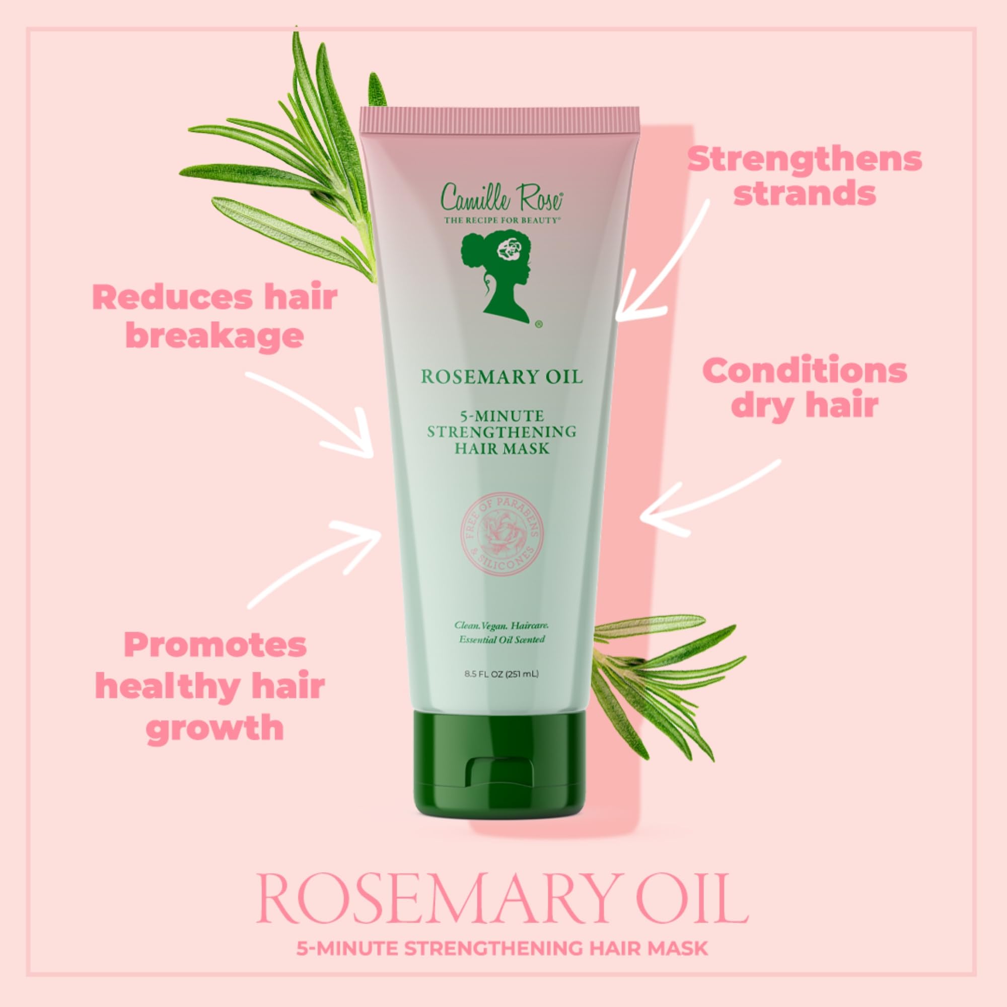 Camille Rose applying mask to wet hair for smoother detangling