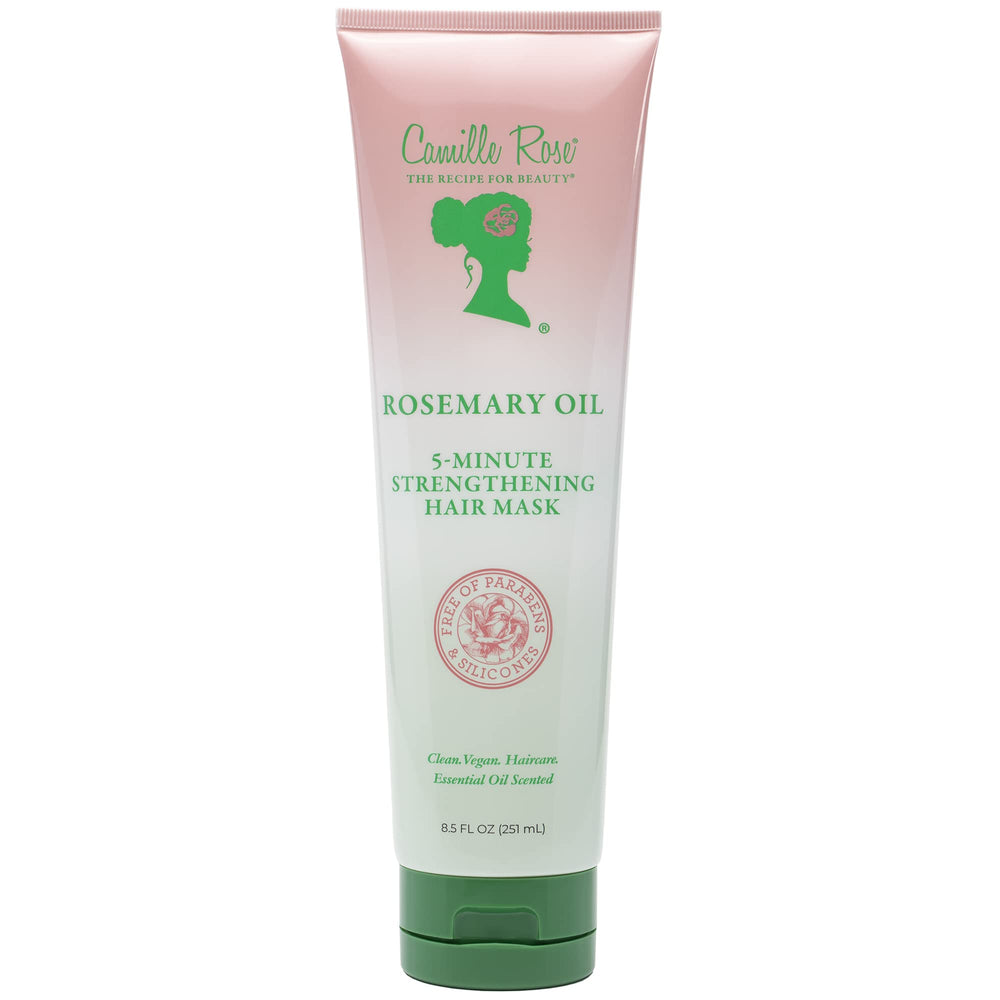 Camille Rose front jar showing rosemary oil mask for quick strength
