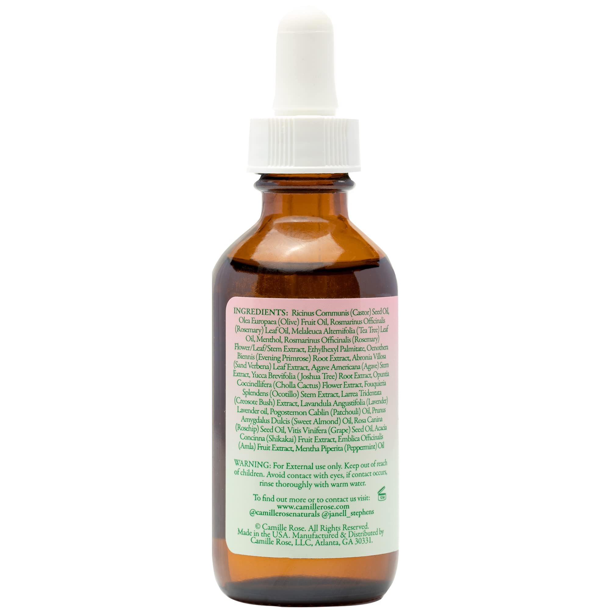 Camille Rose ingredients label highlighting botanical blend transparency