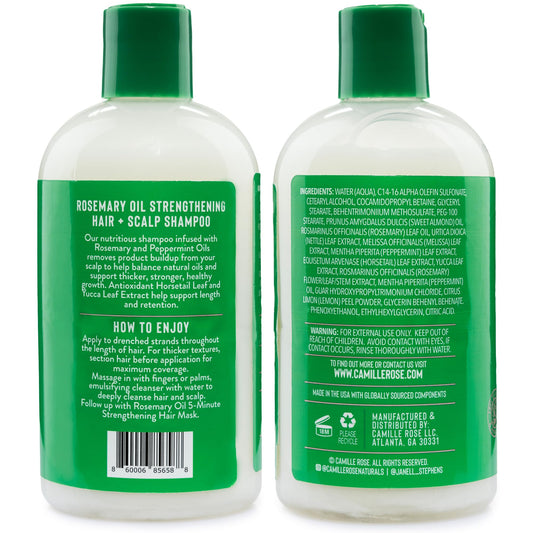 Camille Rose shampoo texture on palm highlighting creamy lather benefit