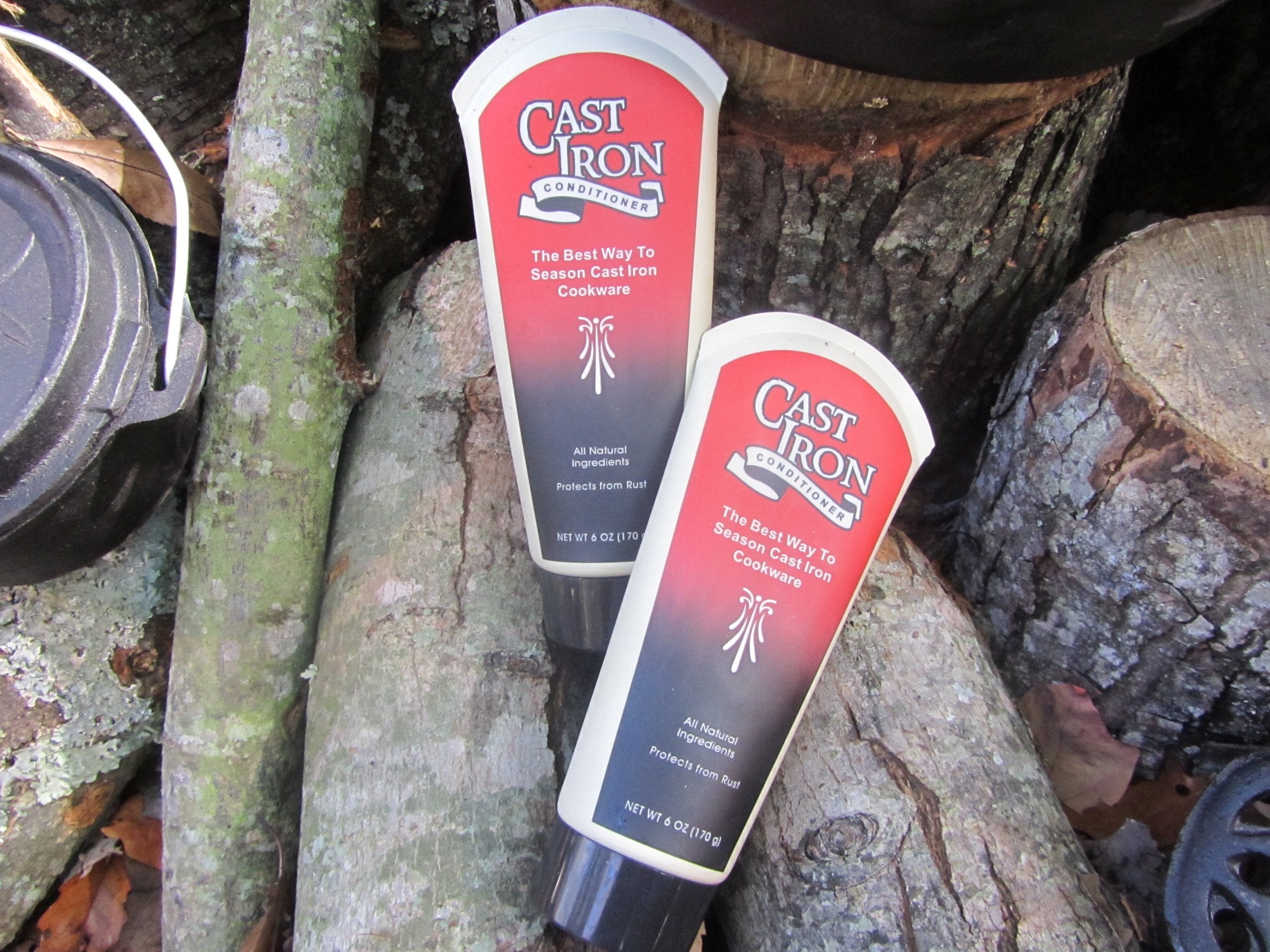 Close-up of Camp Chef conditioner texture demonstrating easy spreadability