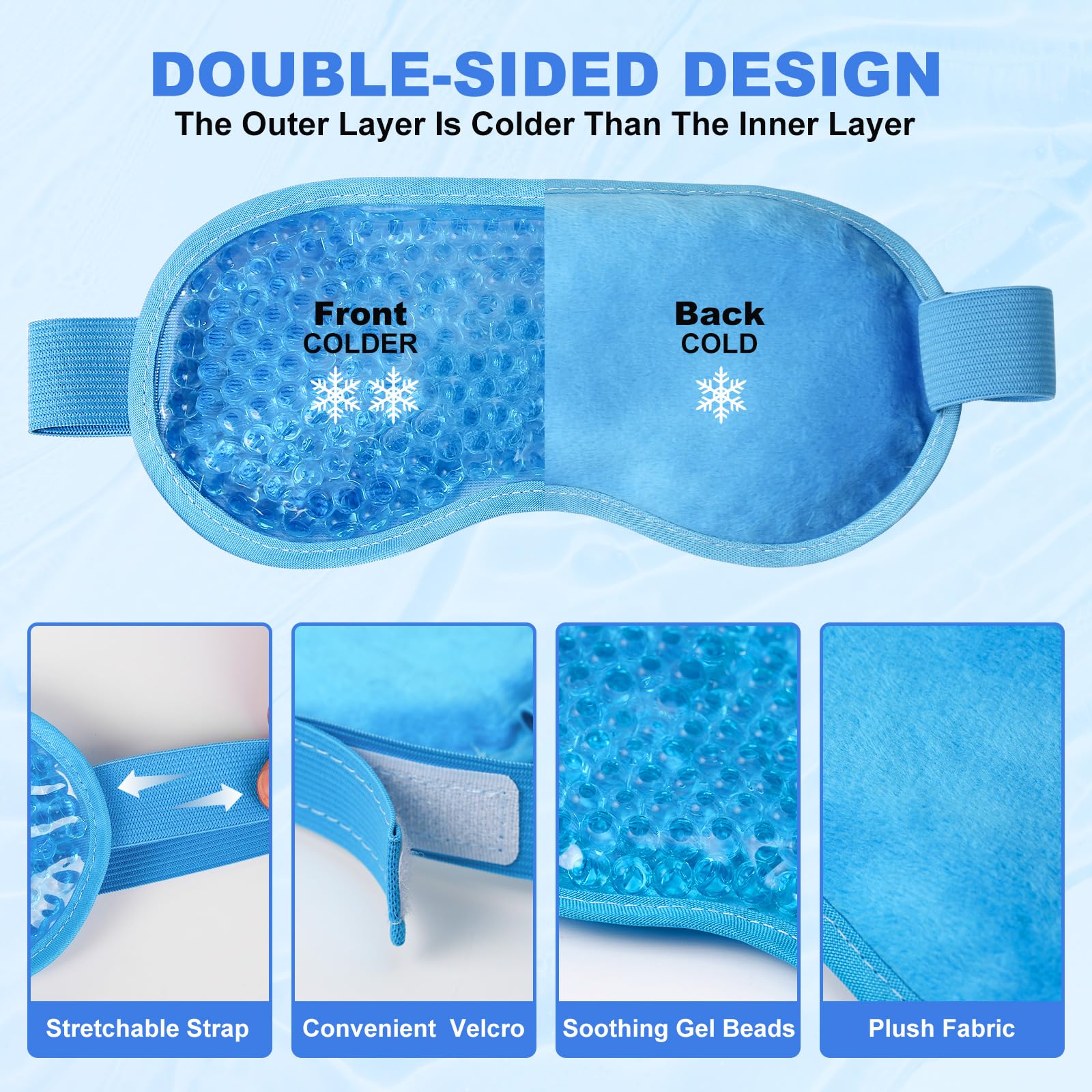 candyfouse eye mask worn by model demonstrating restful eye relief