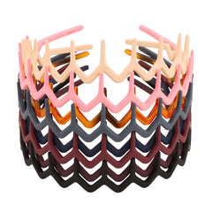 Canitor front view of eight colorful headbands showing variety and convenience