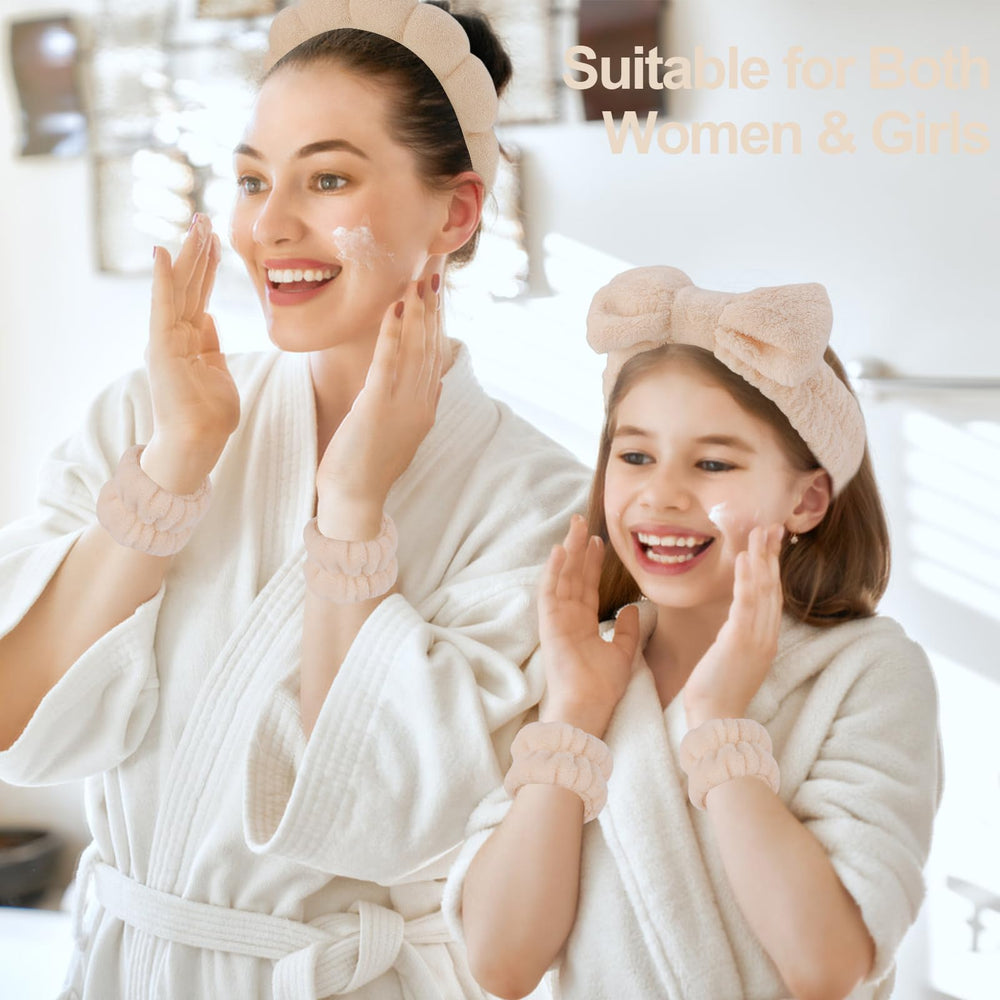 Canitor headband in use during face wash for mess-free routine