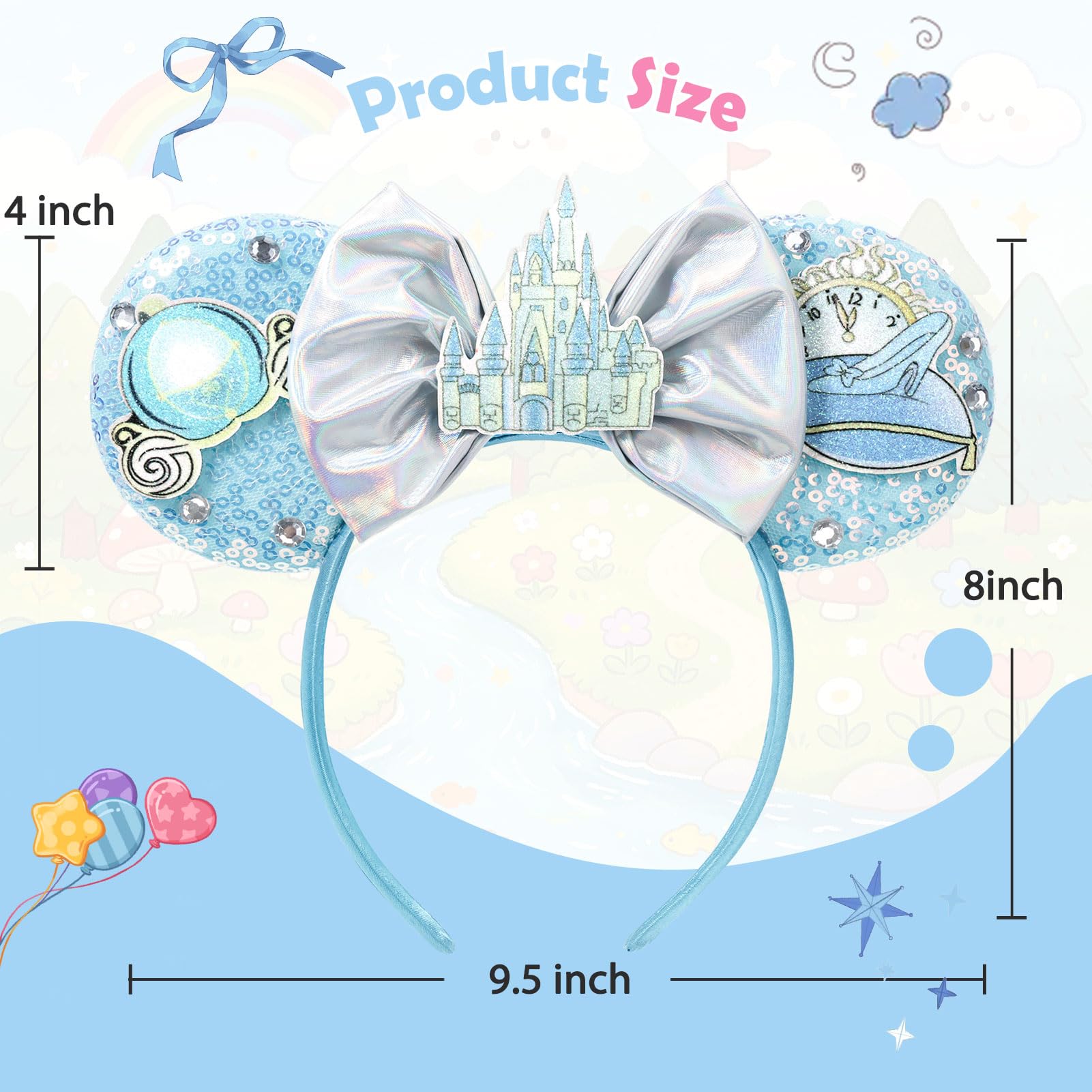 CANMIL textured sequin ears detail, highlights reflective finish and appeal