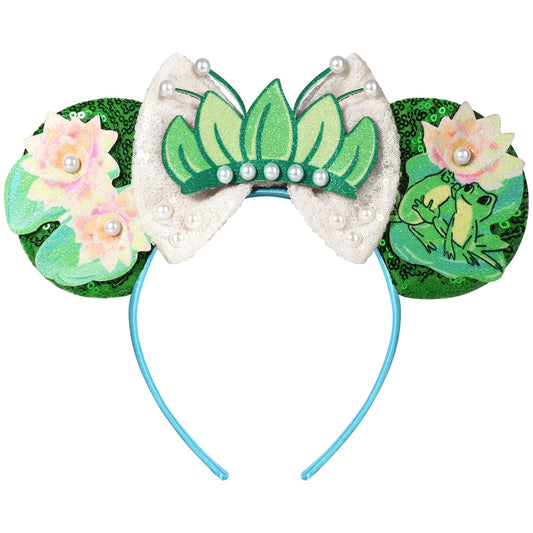 CANMIL front view headband showing ears and bow with playful sparkle benefit