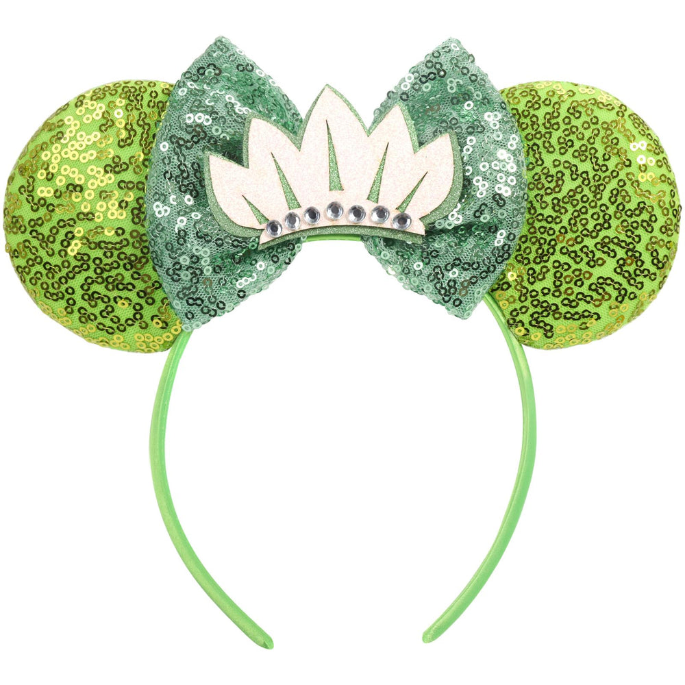 CANMIL frog-green front view showing shiny bow and ears, boosts outfit sparkle