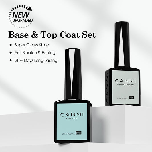 CANNI base coat brush close-up applying smooth foundation to nails for better adhesion