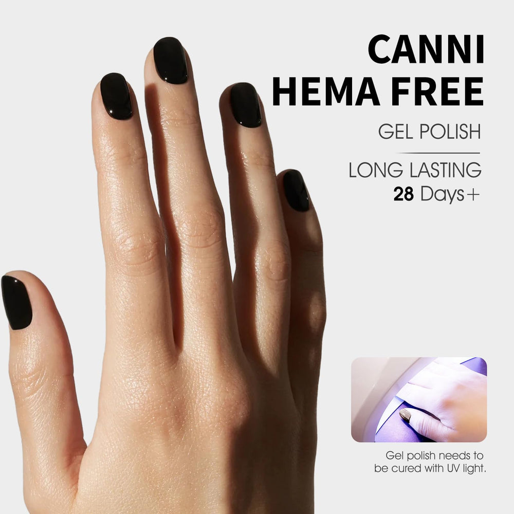 CANNI brush stroke swatch card demonstrating true black shades and even coverage