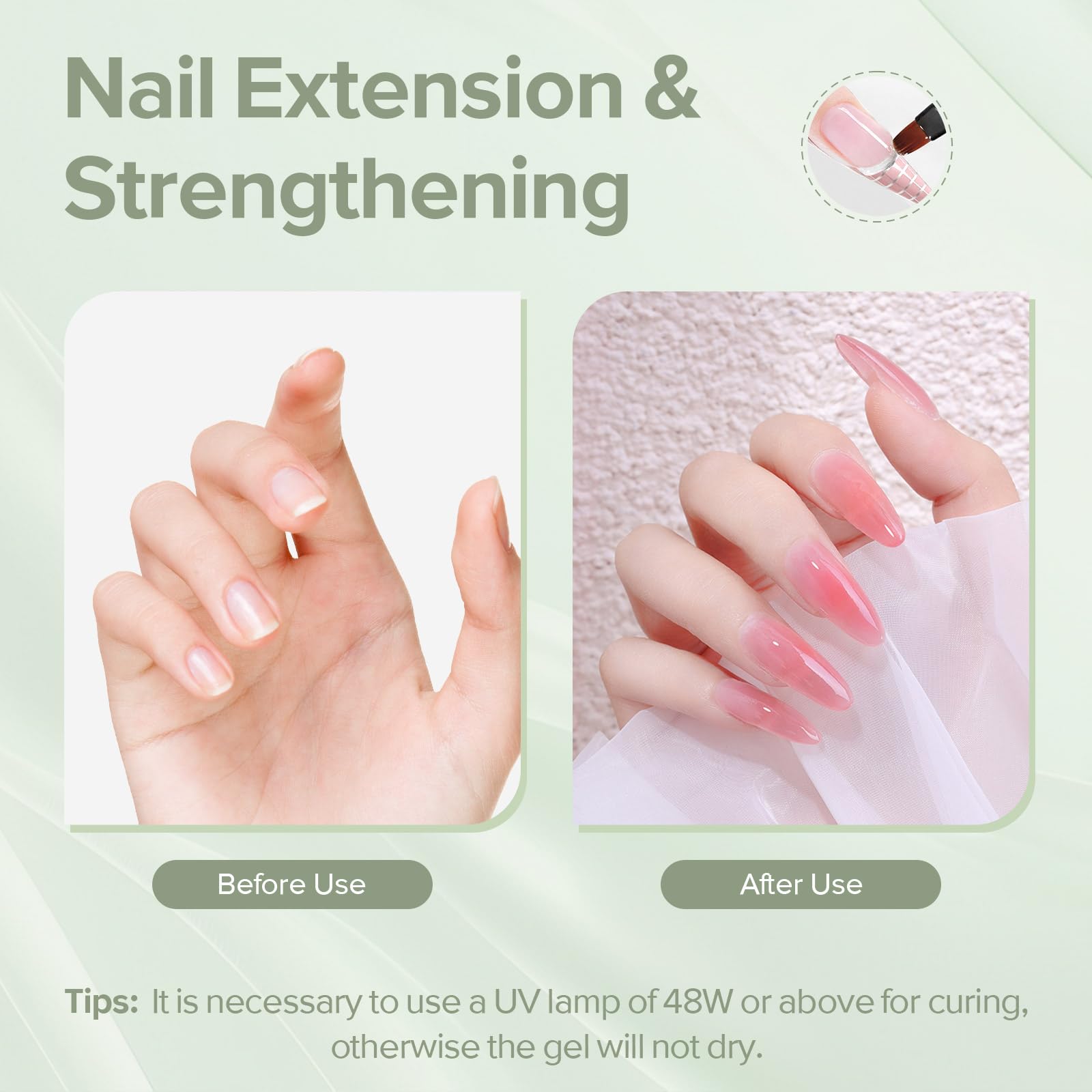 CANNI application with brush sculpting apex for controlled shaping and precision