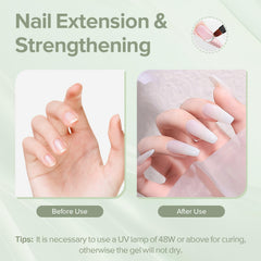 CANNI builder gel being applied on nail form showing controlled sculpting benefit