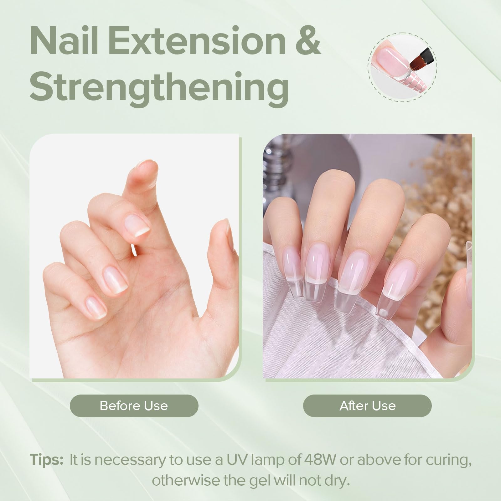 CANNI builder gel application with brush showing precise placement for cleaner results