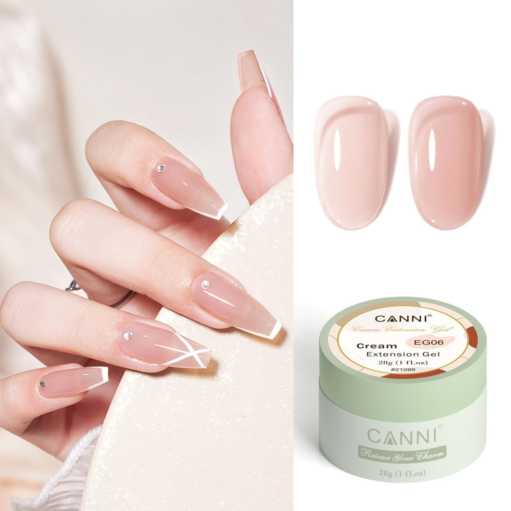 CANNI builder gel jelly texture close-up highlighting smooth self-leveling benefit