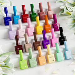 CANNI cured nails with glossy finish demonstrating durable shine and salon-quality