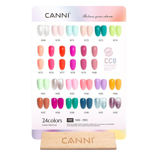 CANNI color bottles in a row for quick shade selection benefit