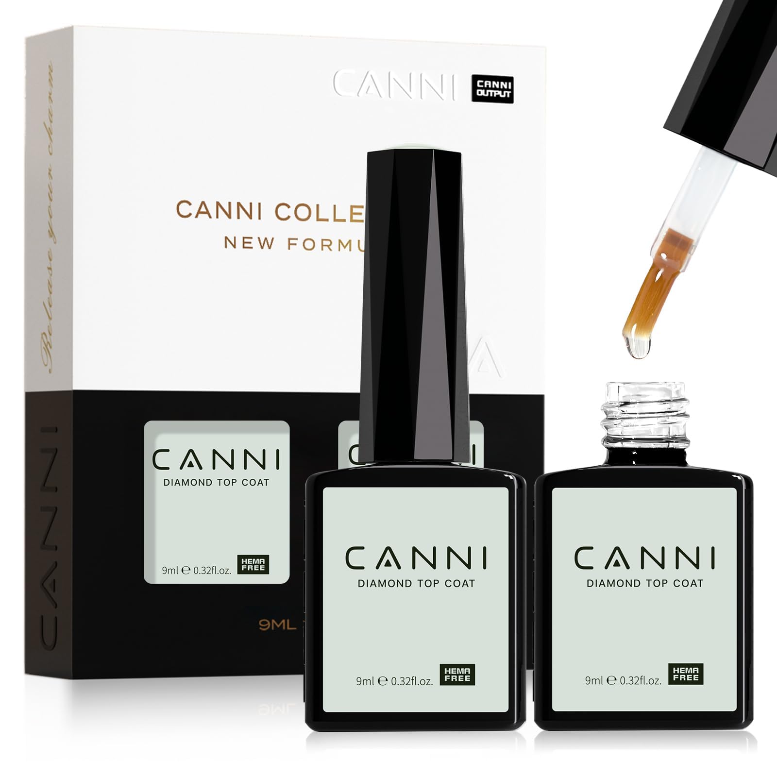 CANNI front bottles showing clear top coat and high-gloss benefit