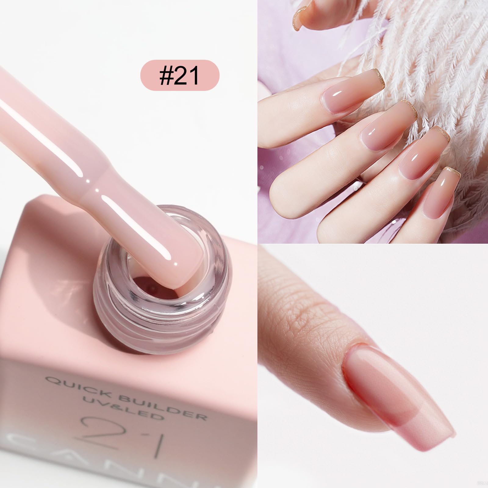CANNI gel texture on brush showing smooth self-leveling for easy shaping
